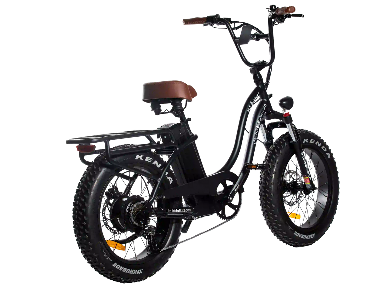 Compact Bike Electrikfatbike Preta vista traseira